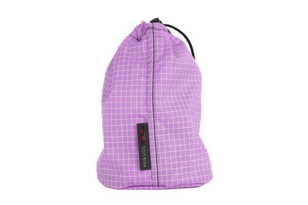 A Size 2 Wisteria (pale purple with white grid) 200 Halcyon Travel Stuff Sack.